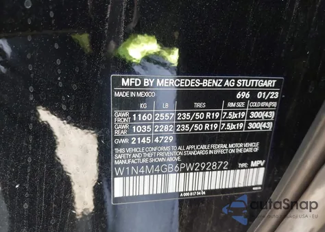 2023 Mercedes-Benz Glb 250 z USA, uszkodzony, nr VIN W1N4M4GB6PW292872